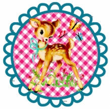 images/productimages/small/Strijkapplicatie 14 cm Hertje pink-petrol BIH.jpg